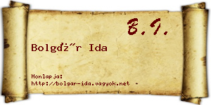 Bolgár Ida névjegykártya