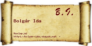 Bolgár Ida névjegykártya