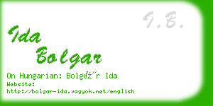 ida bolgar business card